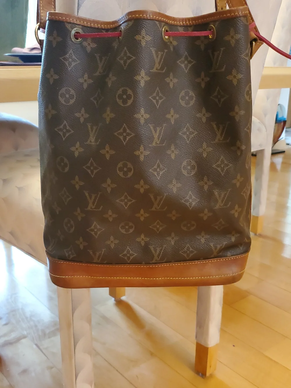 Louis Vuitton Monogram Canvas Bucket Bag with Pink Tassel Trim